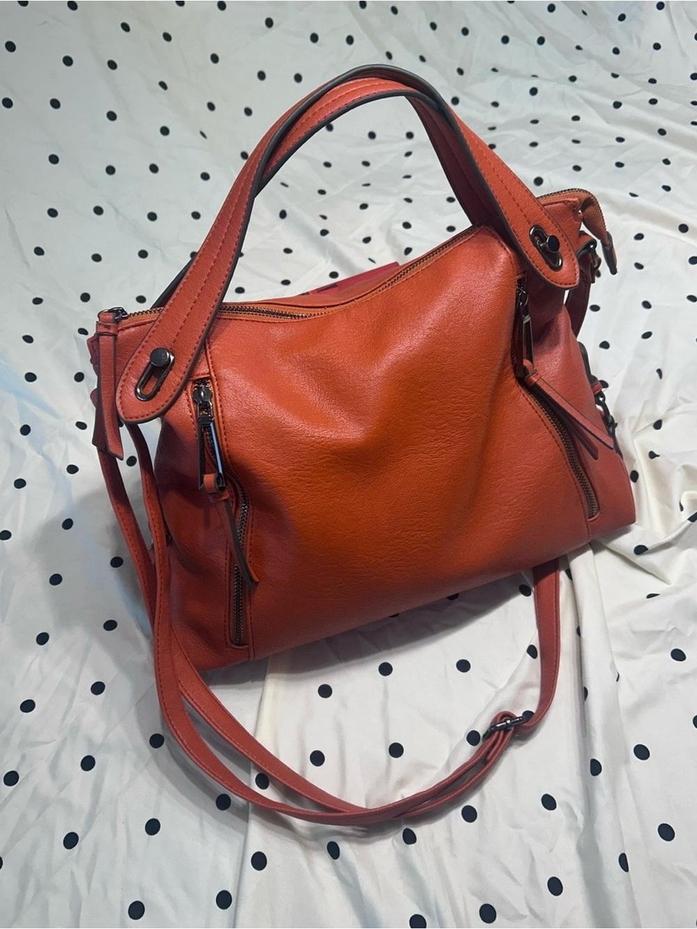 Jessica Simpson Burnt Orange Leather Shoulder Bag